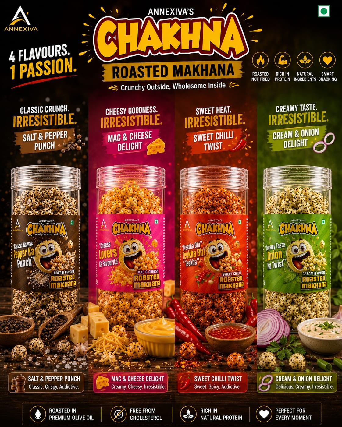 Annexiva Premium 4 Flavour Makhana Combo