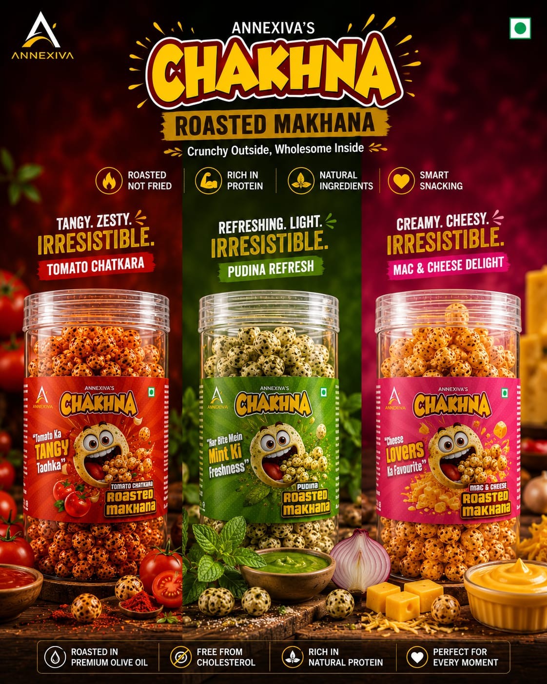 Annexiva Trio Flavour Roasted Makhana Combo