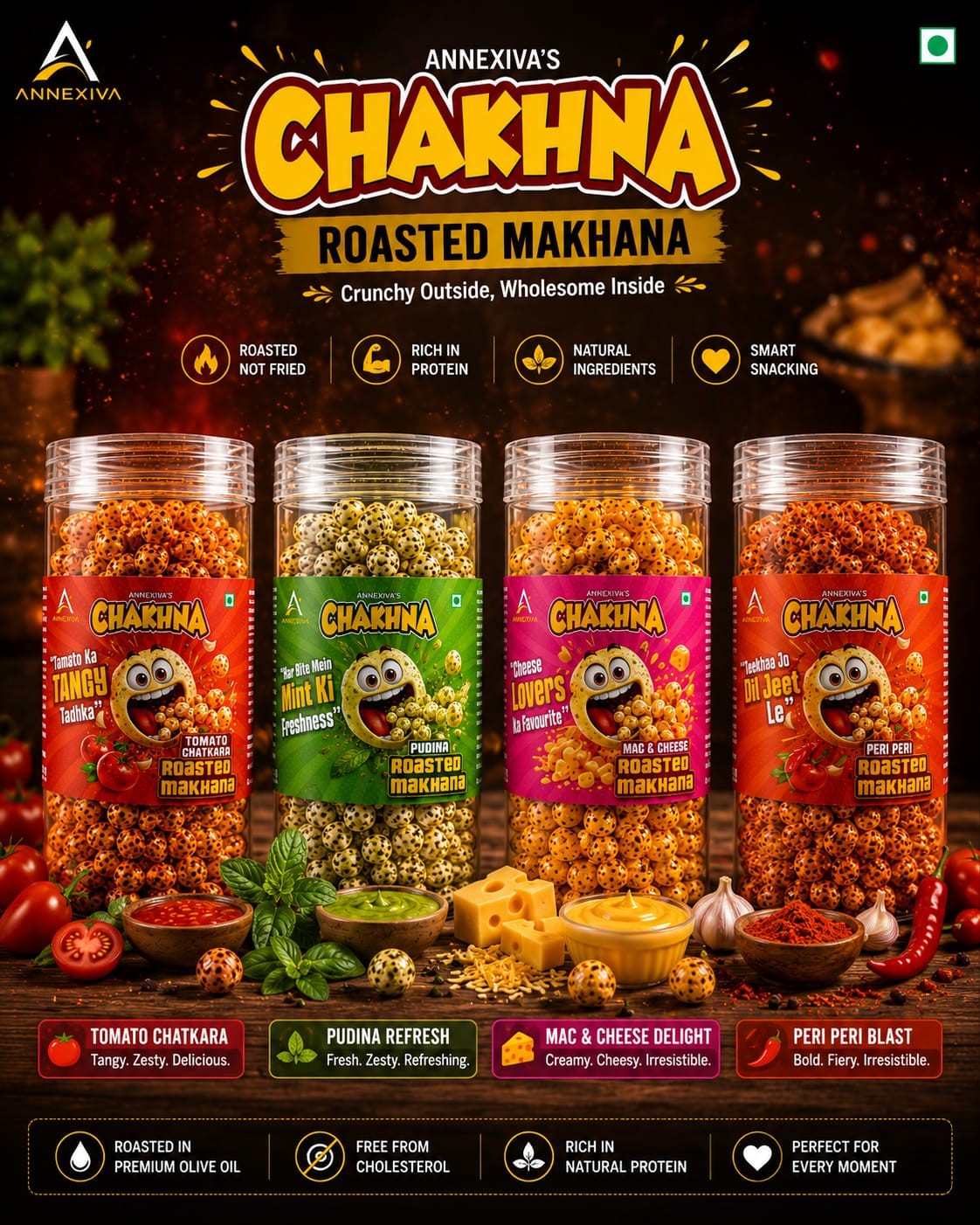 ANNEXIVA 4 Flavours Roasted Makhana Combo